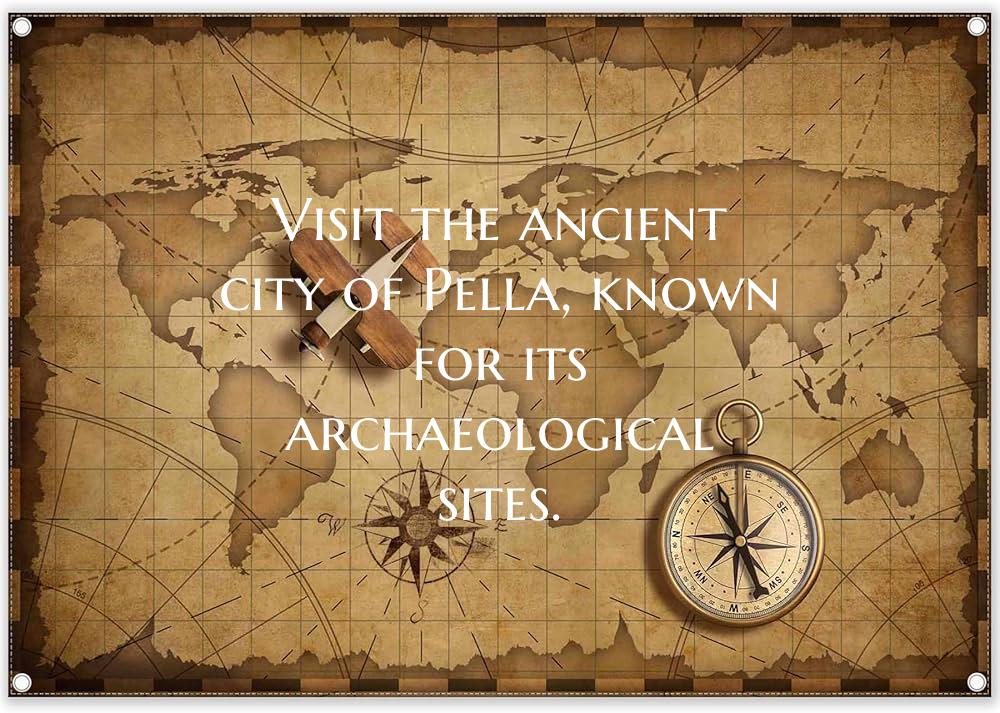 Visit the ancient city of Pella, known for its arc...
