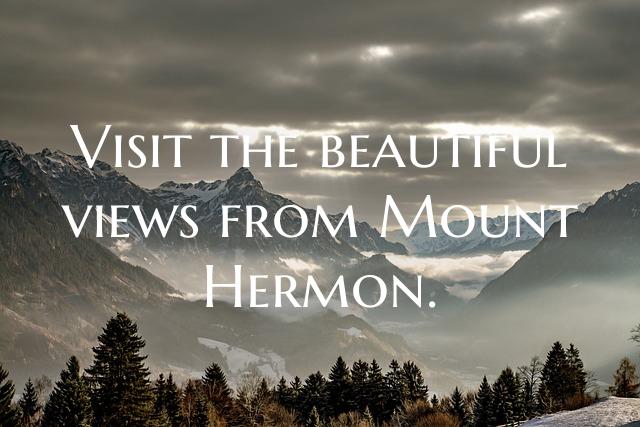 Visit the beautiful views from Mount Hermon.